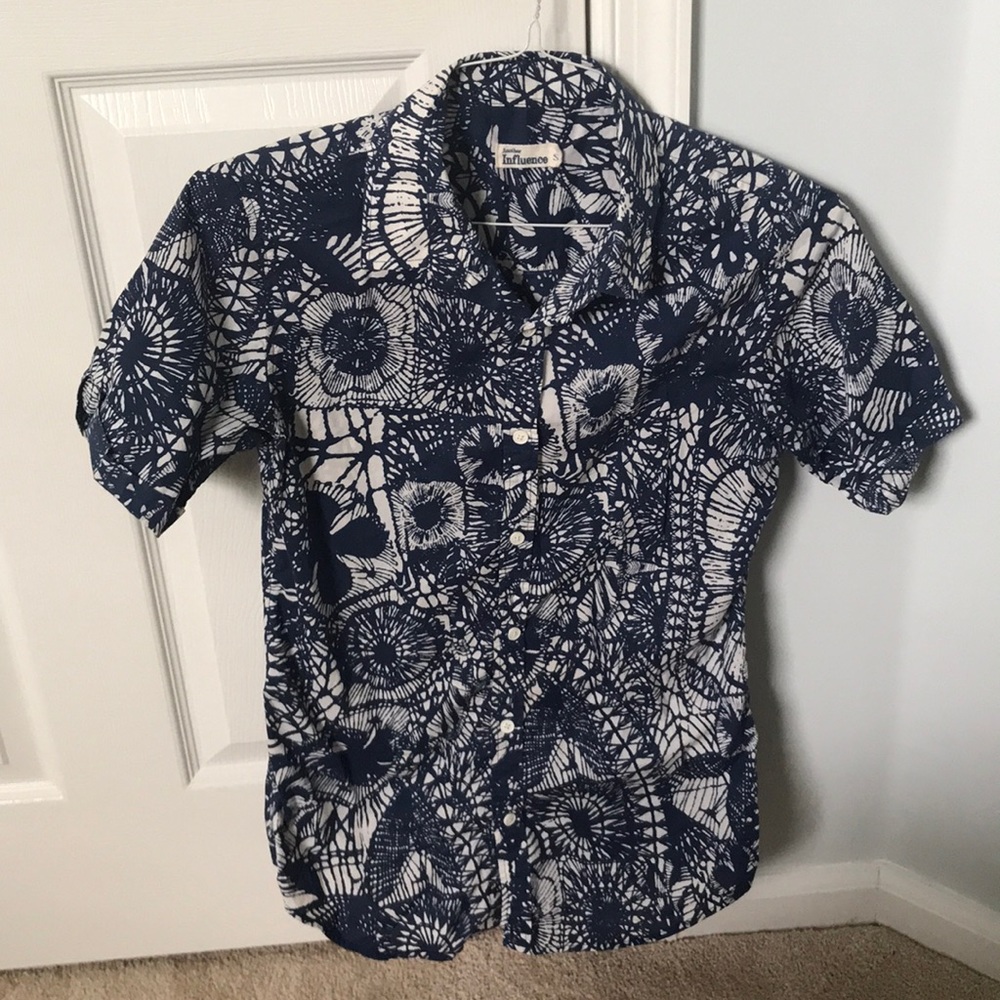 Crazy Print Short Sleeve Collar Shirt